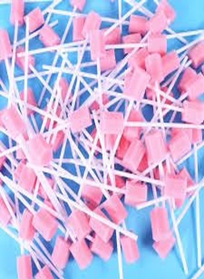 MJ Talk Tools® 300 Pcs Oral Swabs-Unflavored & Sterile Disposable Dental Swabsticks for Mouth Cleaning- Individually Wrapped (Dental Pink) - Image 1
